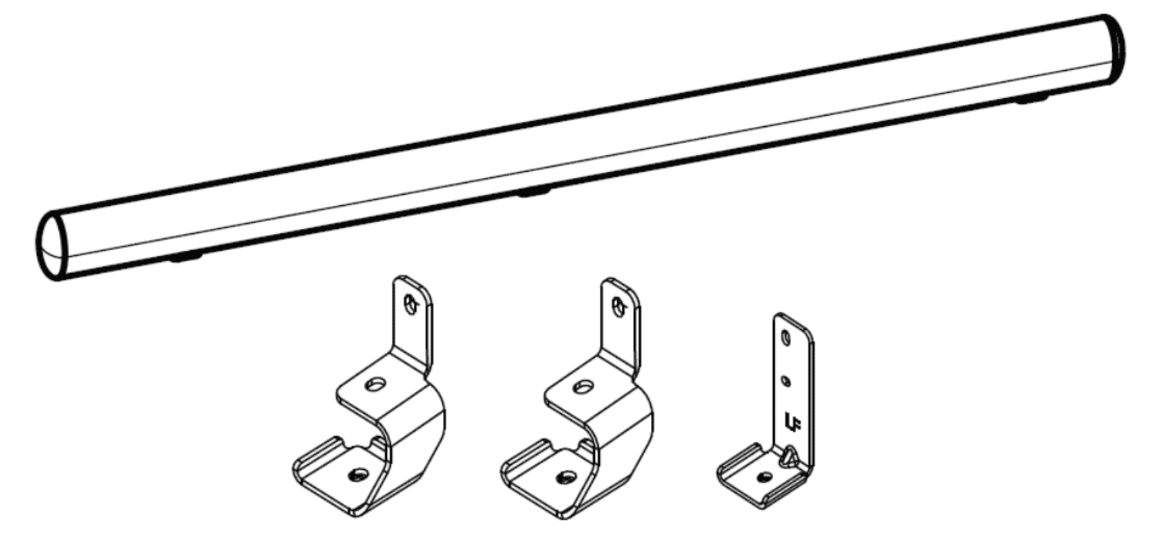 SIDE BAR;CREW EXT W/O STEP STL,BLACK