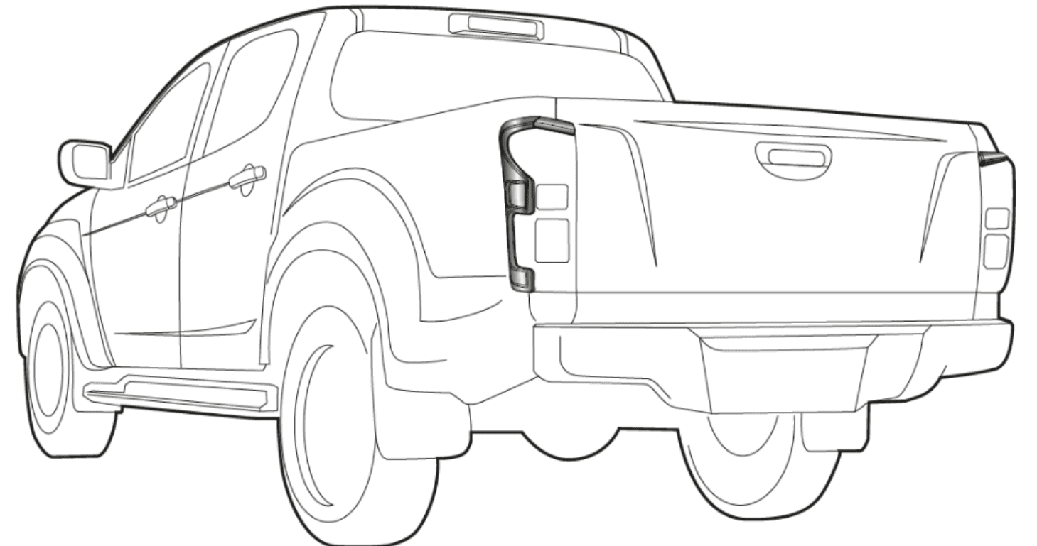 REAR COMBI LAMP GUARD; CHROME
